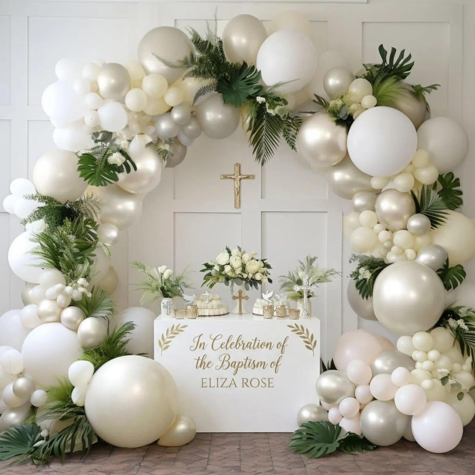 Amazon.com: White Balloon Arch Kit Double Stuffed Ivory Beige